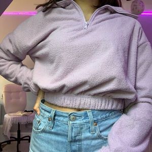 fluffy urban outfitters cropped sweatshirt